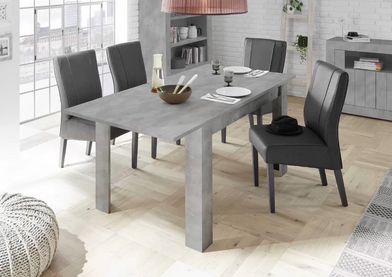 Extendable Dining Table Extendable Light Grey Rectangular Dining Table Seat 8 Persons Fully Extended
