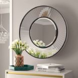 Glamour Accent Mirror A series of slim mirrored rectangles combine to form the mirror's glamorous