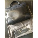 Mark Giusti Milano Full Nappa Leather Briefcase Black / Navy Combo