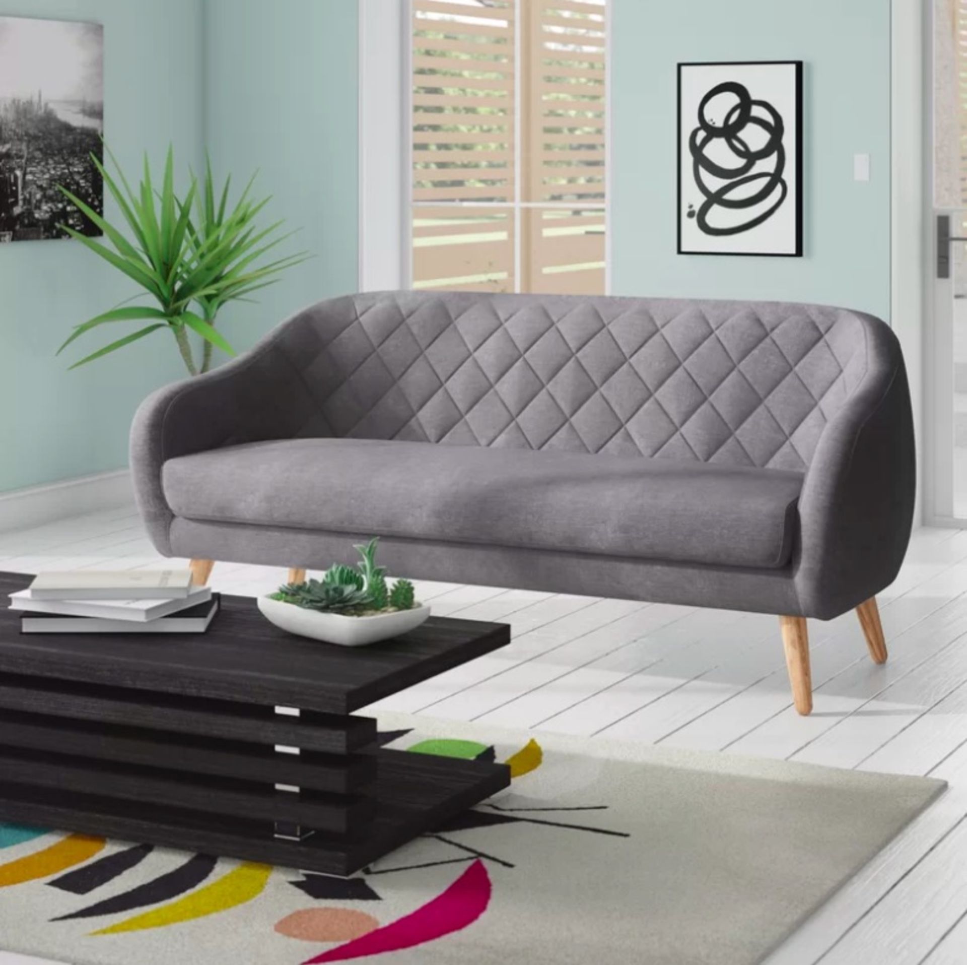 Minimalist 3 Seater Sofa Showcasing A Minimalist And Honest Look This 3 Seater Dark Grey Upholstered