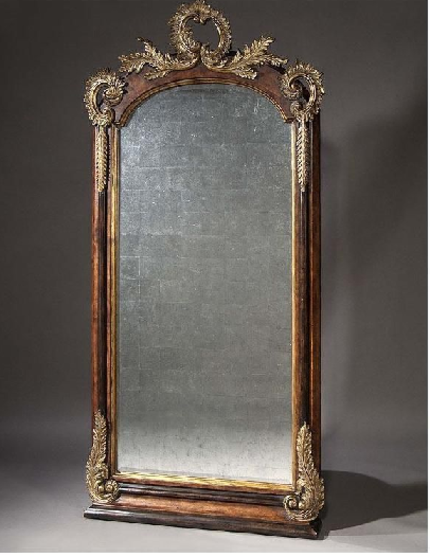 Hawkes Crest Floor Mirror A Traditional And Beautifully Decorated Floor Mirror With Arched-Top