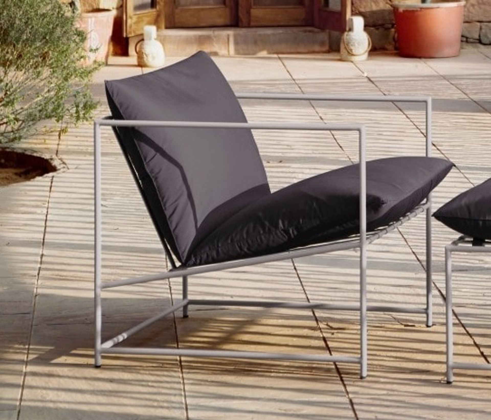 Kennington Garden Chair, Platinum Steel & Cushion by Swoon Editions (brand new boxed) (brand new