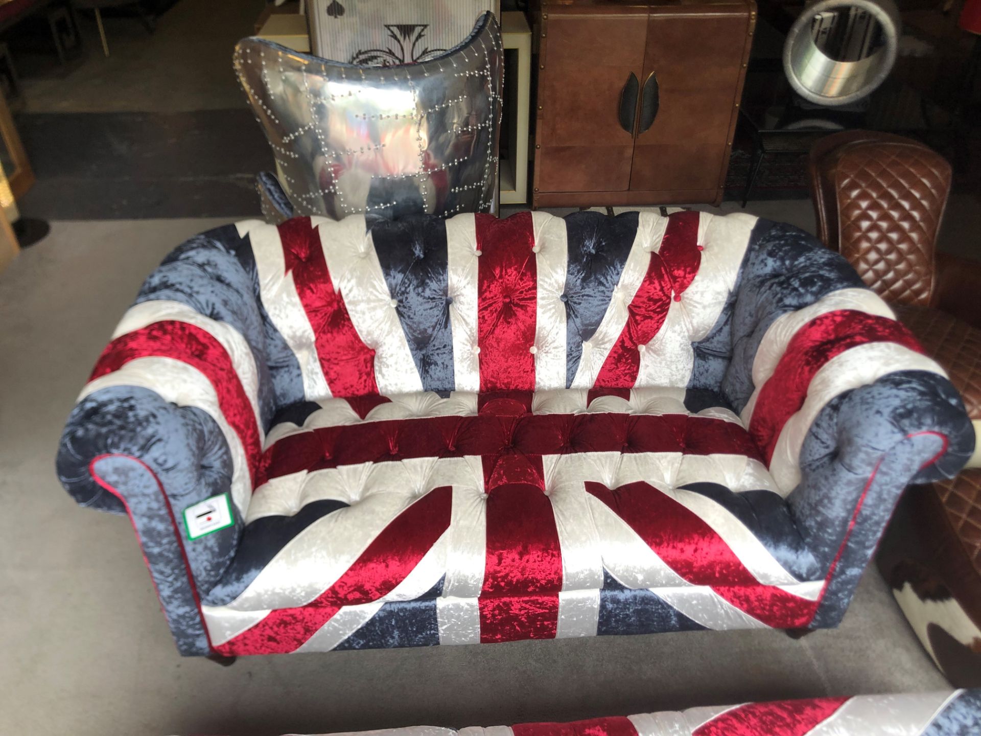 Suede Union Jack Two Seater Sofa A Truly Remarkable And Quintessentially British Sofa Inspired By - Image 6 of 6