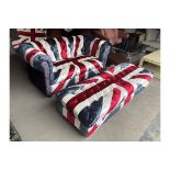 Suede Union Jack Footstool A Remarkable And Quintessentially British Bold, Original Design