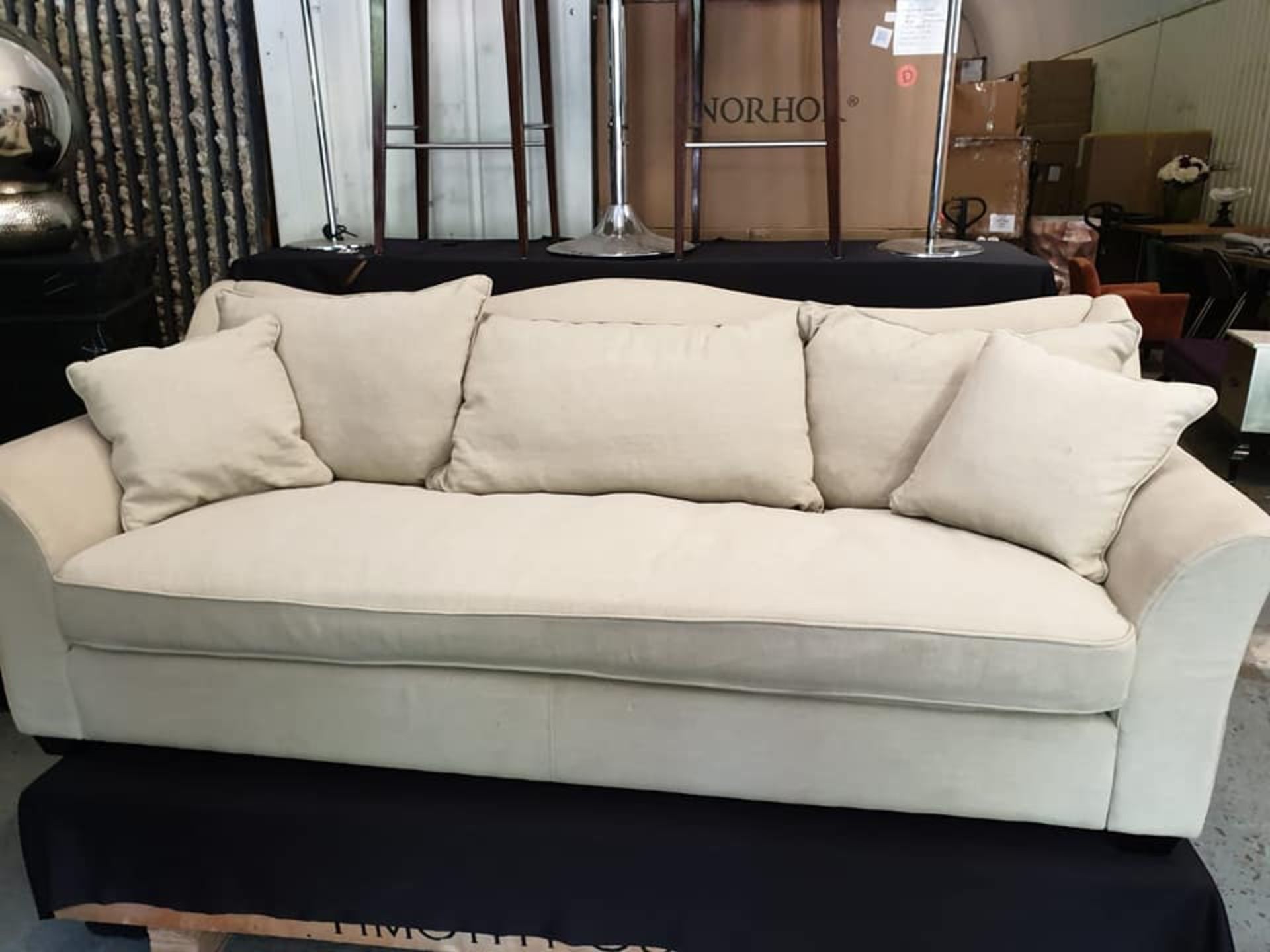 Concerto 3 Seater Upholstered Sofa Scrubbed Lime Stone A Serpentine Back Sofa With Back Loose - Image 2 of 3