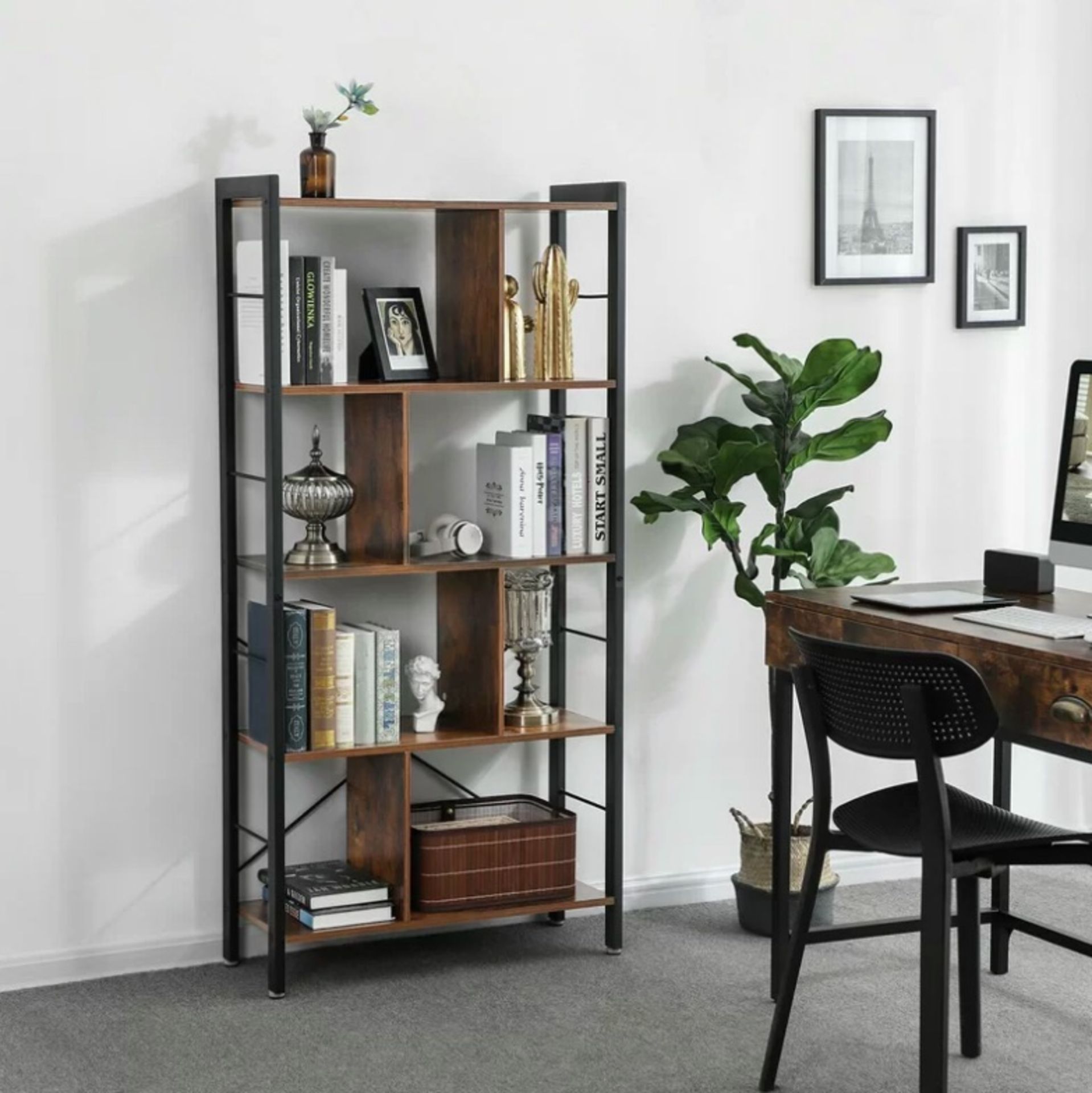 Industrial Retro Bookcase With Its Attractive Industrial Style And Functional Design, The Westhought
