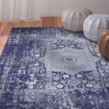 Dark Blue Area RugDark Blue Aztec Pattern Area Rug Power Loomed Technique Great Looking Rug In A