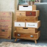 Neutral 8 Drawer Chest This Unique Chest Of Drawers Is Made From Solid Mango Wood. It Features 8