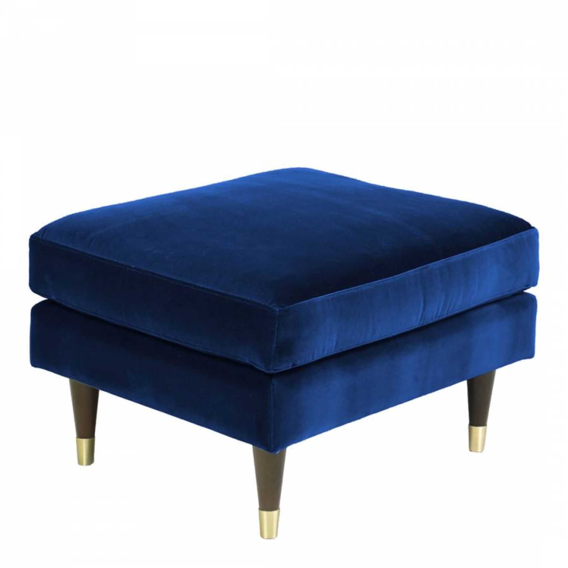 Henry Footstool By Christiane Lemieux Navy Blue Velvet The Footstool With Its Fibre Fill Provides