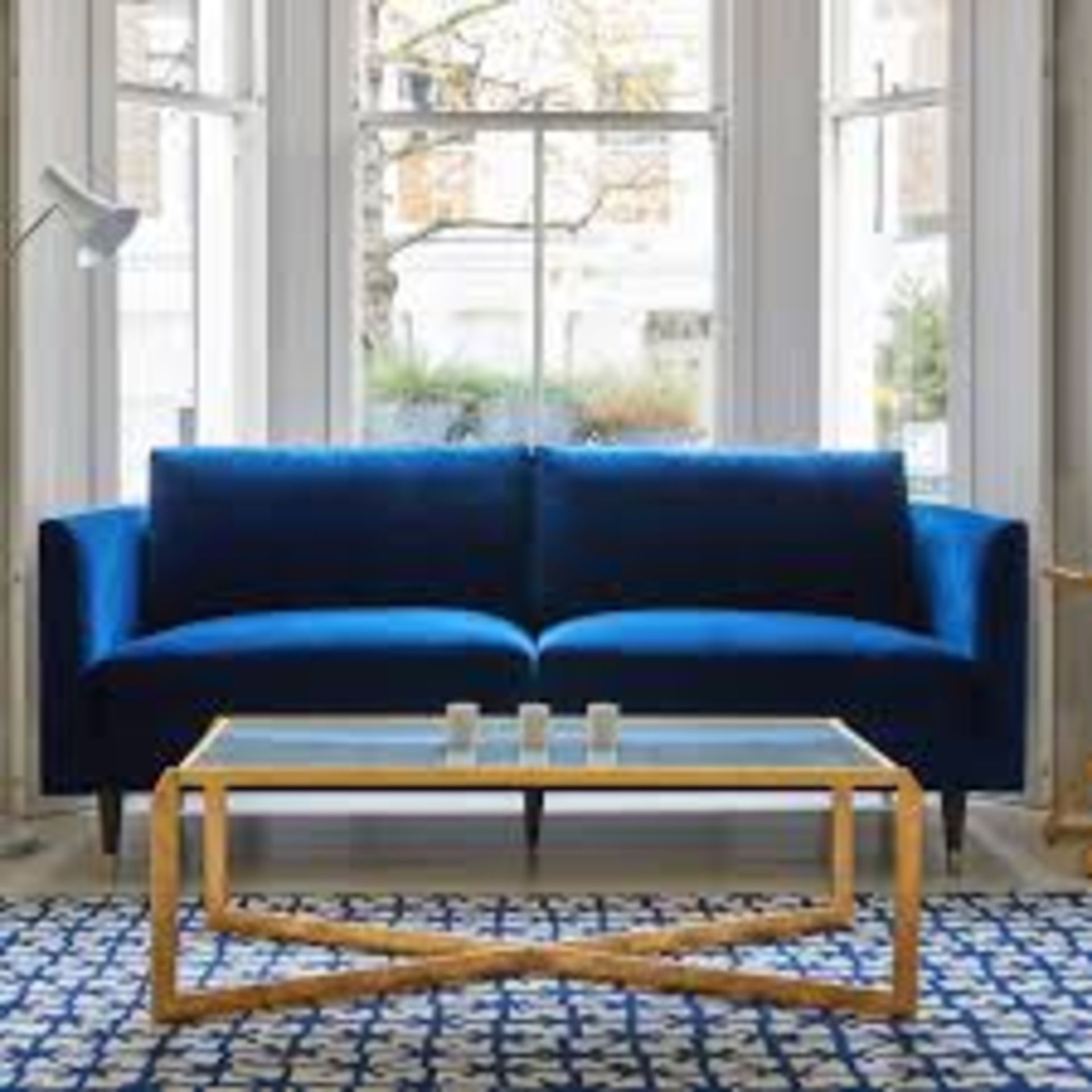 Henry 2 Seater Velvet Sofa - Navy Blue Henry By Christiane Lemieux Is A Contemporary Sofa With - Image 2 of 4