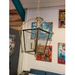 Eichholtz Quant Hanging Lantern Chandelier Finished In Bronze, Clear Glass. Light Bulbs Not