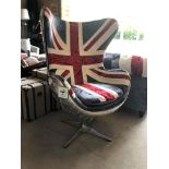 Velvet Union Jack Egg Chair The Egg Chair Replica Based On The Original Arne Emil Jacobsen A