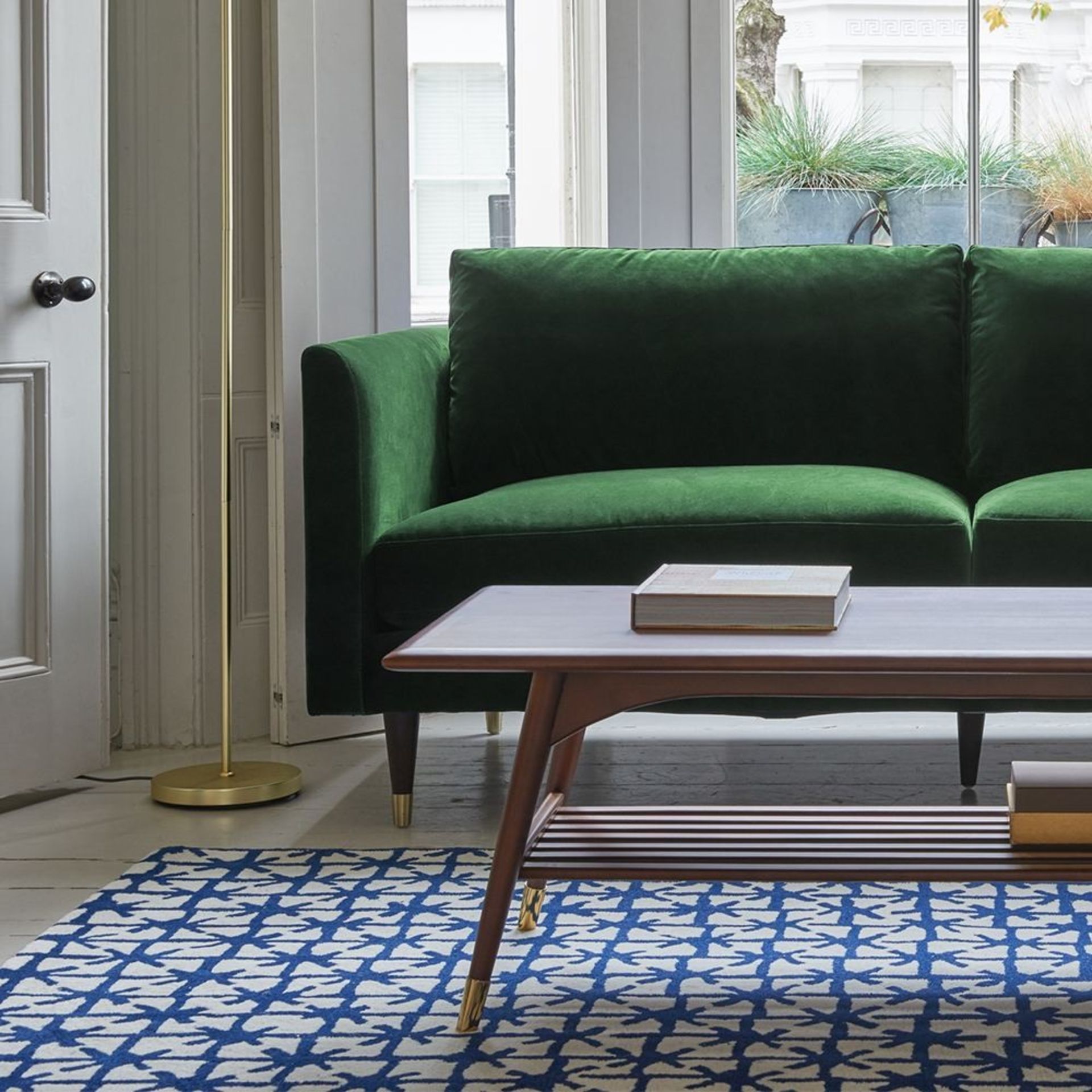 Henry 2 Seater Velvet Sofa - Emerald Green Henry By Christiane Lemieux Is A Contemporary Sofa With - Image 2 of 3
