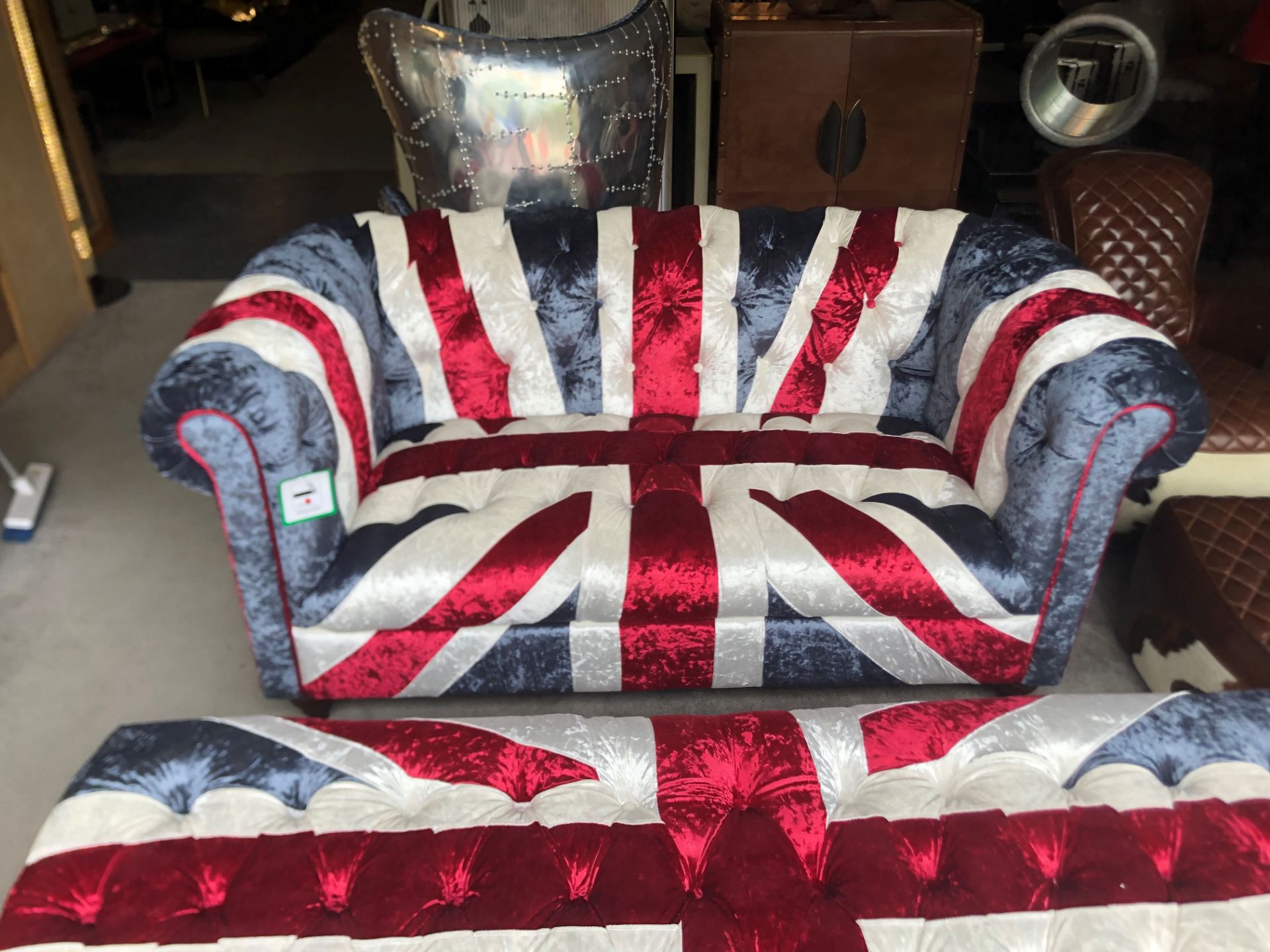 Suede Union Jack Two Seater Sofa A Truly Remarkable And Quintessentially British Sofa Inspired By - Image 4 of 6
