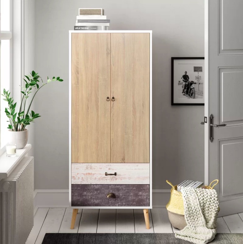 Nordic 2 Door Wardrobe A Two Door Two Drawer Modern Design Wardrobe Embracing The Cool Simplicity