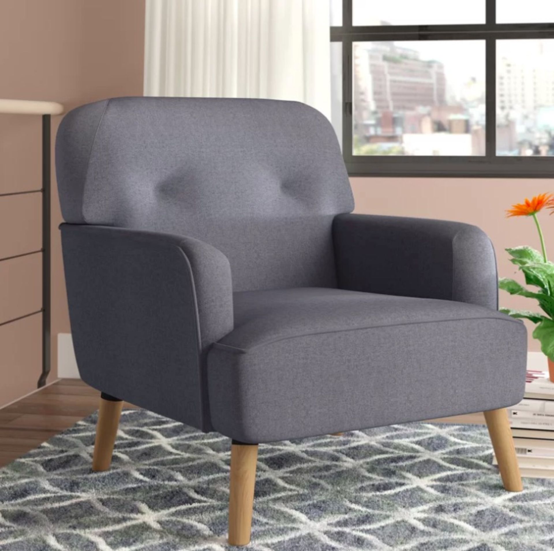 Grey Modern Armchair A Luxurious Comfortable Armchair. Perfect Addition To Your Living Room. 97cm