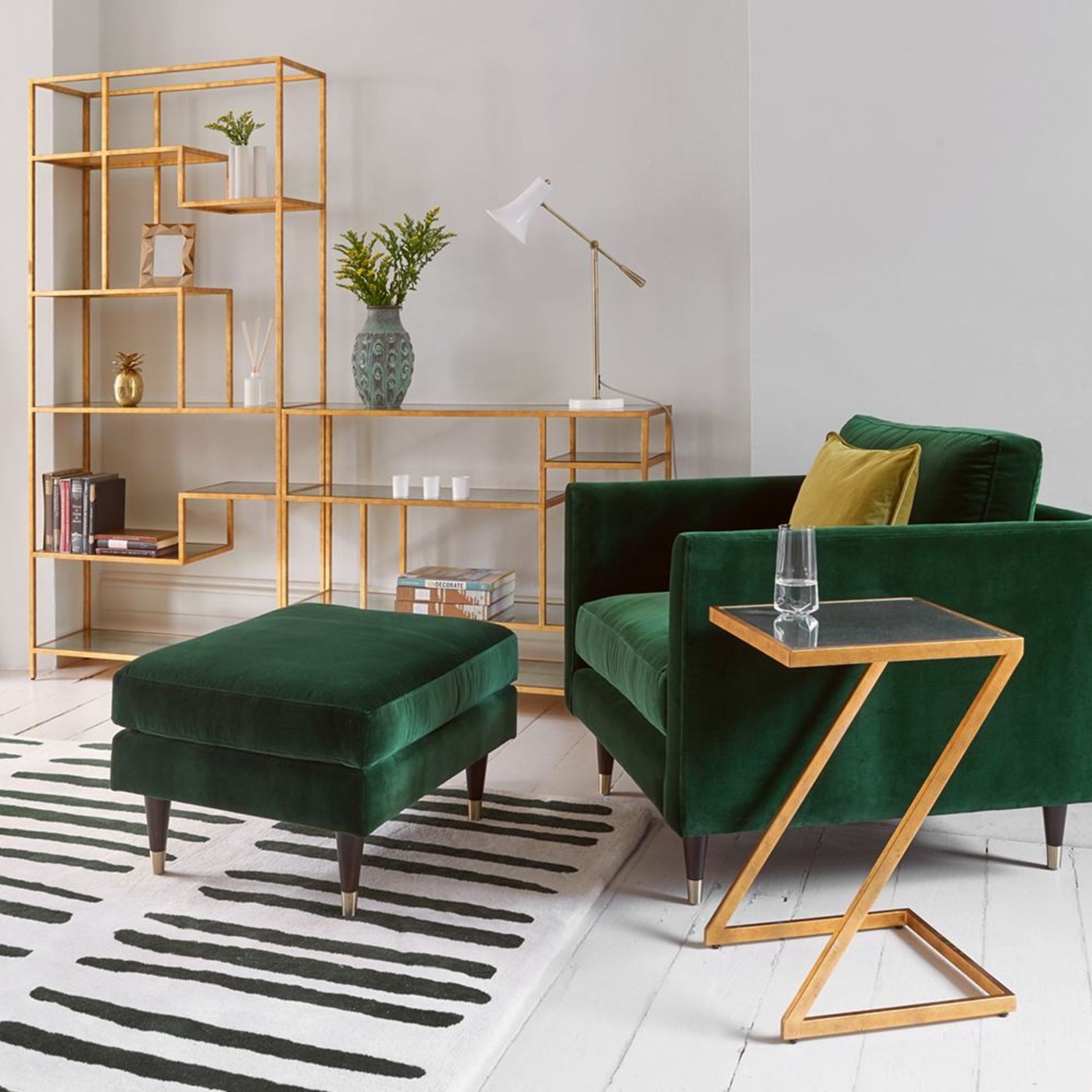 Henry Velvet Armchair Emerald Green Henry By Christiane Lemieux Is A Contemporary Sofa And - Image 2 of 3