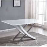 High Gloss Dining Table With A Unique Design And High-Quality Finish Throughout This Dining Table It