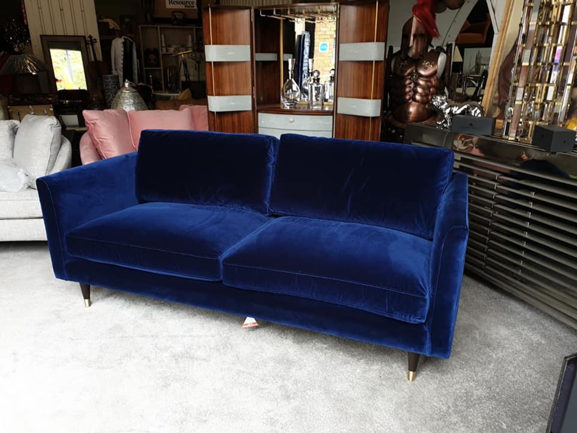 Henry 2 Seater Velvet Sofa - Navy Blue Henry By Christiane Lemieux Is A Contemporary Sofa With