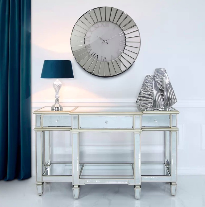 Mirror Top Console Table Taking Design Influences From Modern Venetian Architecture, The Ever-So-
