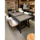 Eichholtz Trinity Table Tobacco Leather & Toughend Glass A Statement Executive Table A Boldly
