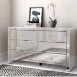 Glass 6 Drawer Chest Solid Construction And Glass, This 6 Drawer Chest Features Beautiful Bevelled