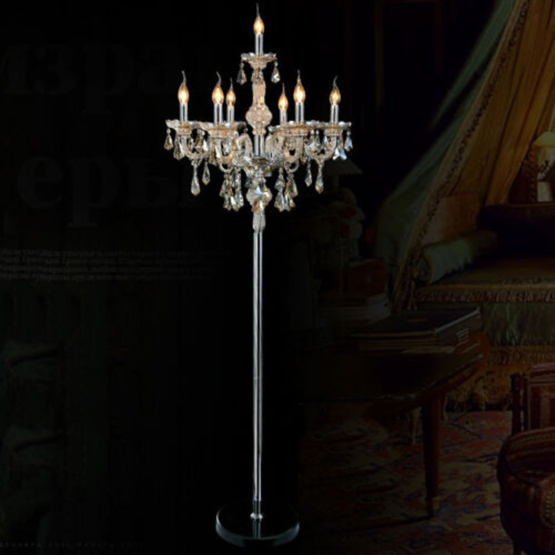 Crystal Floor Lamp The Crystal Lighting Collection Is Inspired By The Elaborate Designs Of Late - Image 4 of 5