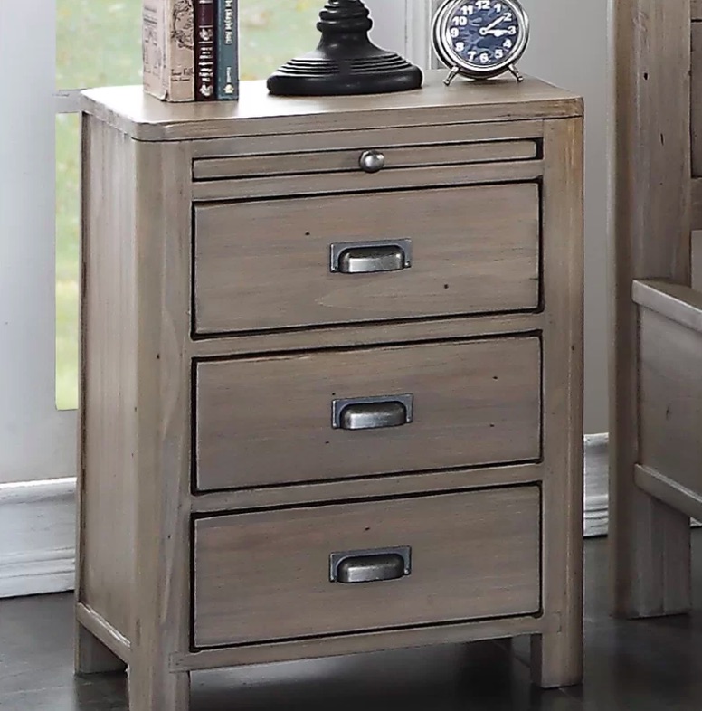 Weathered 3 Drawer Bedside Table This 3 Drawer Bedside Table Is Made Using Solid Reclaimed And