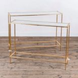 Mirrored 2 Piece Console Table Set 2 Piece Console Table Set Feature Mirrored Glass Table Tops And A