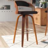 Walnut 66cm Swivel Bar Stool Add Mid-Century Modern Design To Your Home With This Swivel Bar Stool