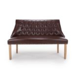 Antique Upholstered Bench Rexine Upholstered Bench Tufted Back Distinguished Craftsmanship