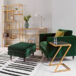 Henry Footstool By Christiane Lemieux Emerald Green Velvet The Footstool With Its Fibre Fill