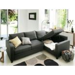 States Charcoal Left hand facing Sofa / Sofa Bed In Charcoal Upholstery sitting mode, it's a left