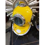 Reproduction Anchor Engineering 1921 Scuba Diving Marine Divers Helmet Deep Sea Chrome Yellow Finish