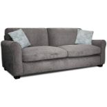 Knightsbridge Upholstered Charcoal 4 Seater Sofa upholstered in soft textured chenille with a