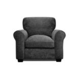 Knightsbridge Upholstered Charcoal Armchair is upholstered in soft textured chenille with a fibre