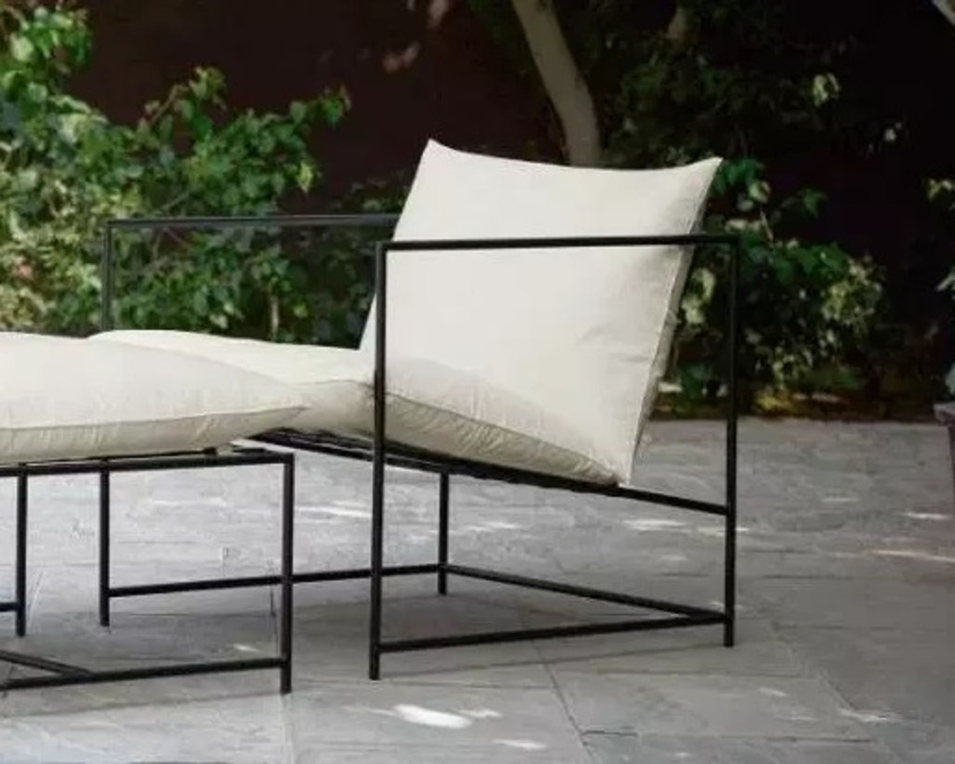 Kennington Garden Chair, Matt Black & Cushion by Swoon Editions (brand new boxed) (brand new