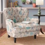 Floral Armchair A Traditional Fan Back Design Gets A Contemporary Facelift In This Floral