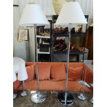 A Pair Of Contardi Italia Acfo Standard Floor Lamp Brushed Steel With Neutral Shade - The Lamp