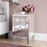 Glamourous 3 Drawer Bedside Table The Beautiful And Glamorous 3 Drawer Bedside Has A Mirrored Effect