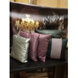 Various Cushions As Found X 5 Purple Black And Silver