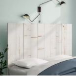 Coast Headboard Wall Mounted Solid Wood Whitewashed Rustic Style Matt Painted Headboard UK King