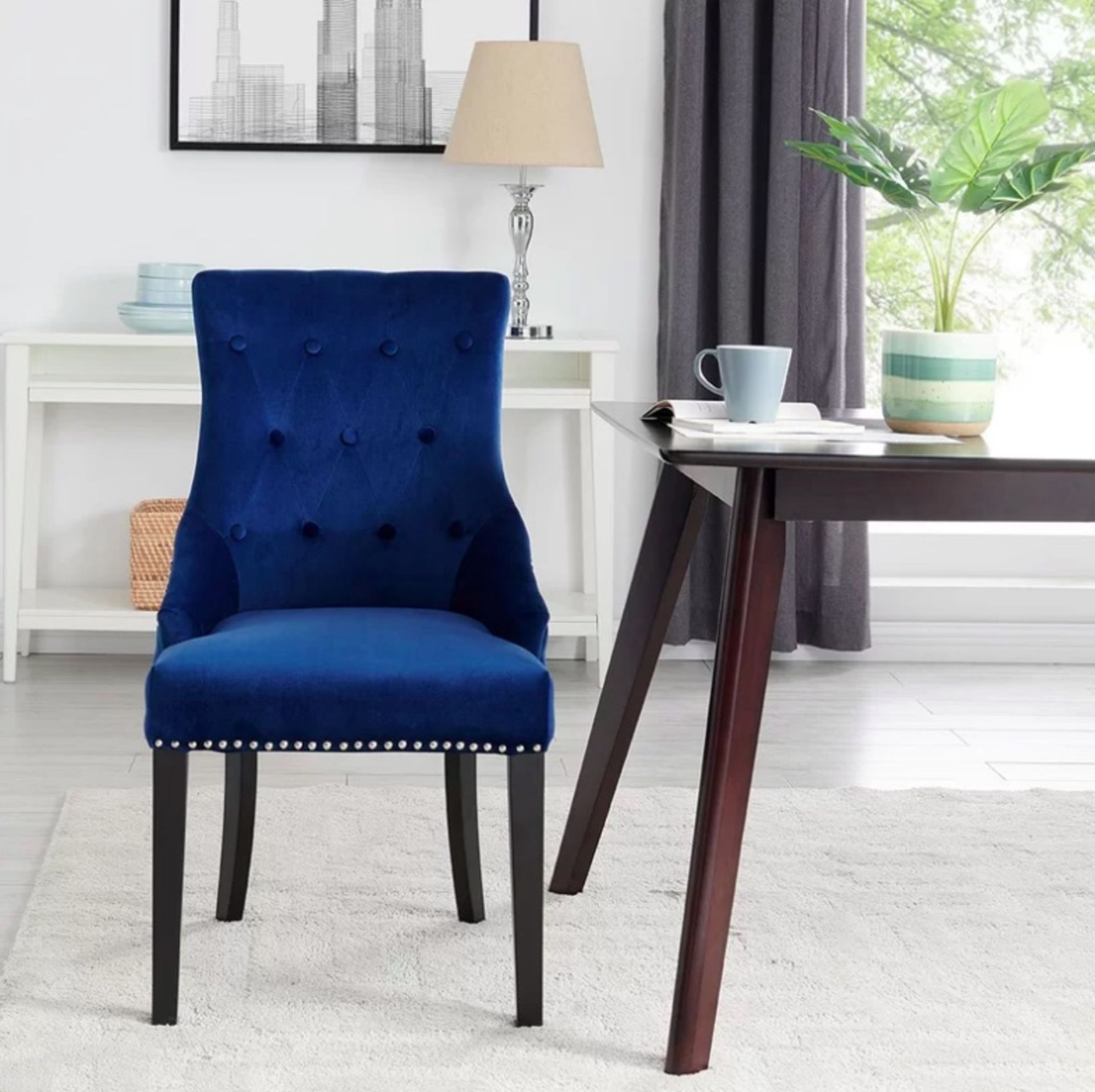 Velvet Dining Chair A stunning royal blue velvet dining chair classic yet contemporary100cm H x 56cm