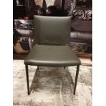 6 X Frag Bella Brown Leather Chair 55 X 44 X 84