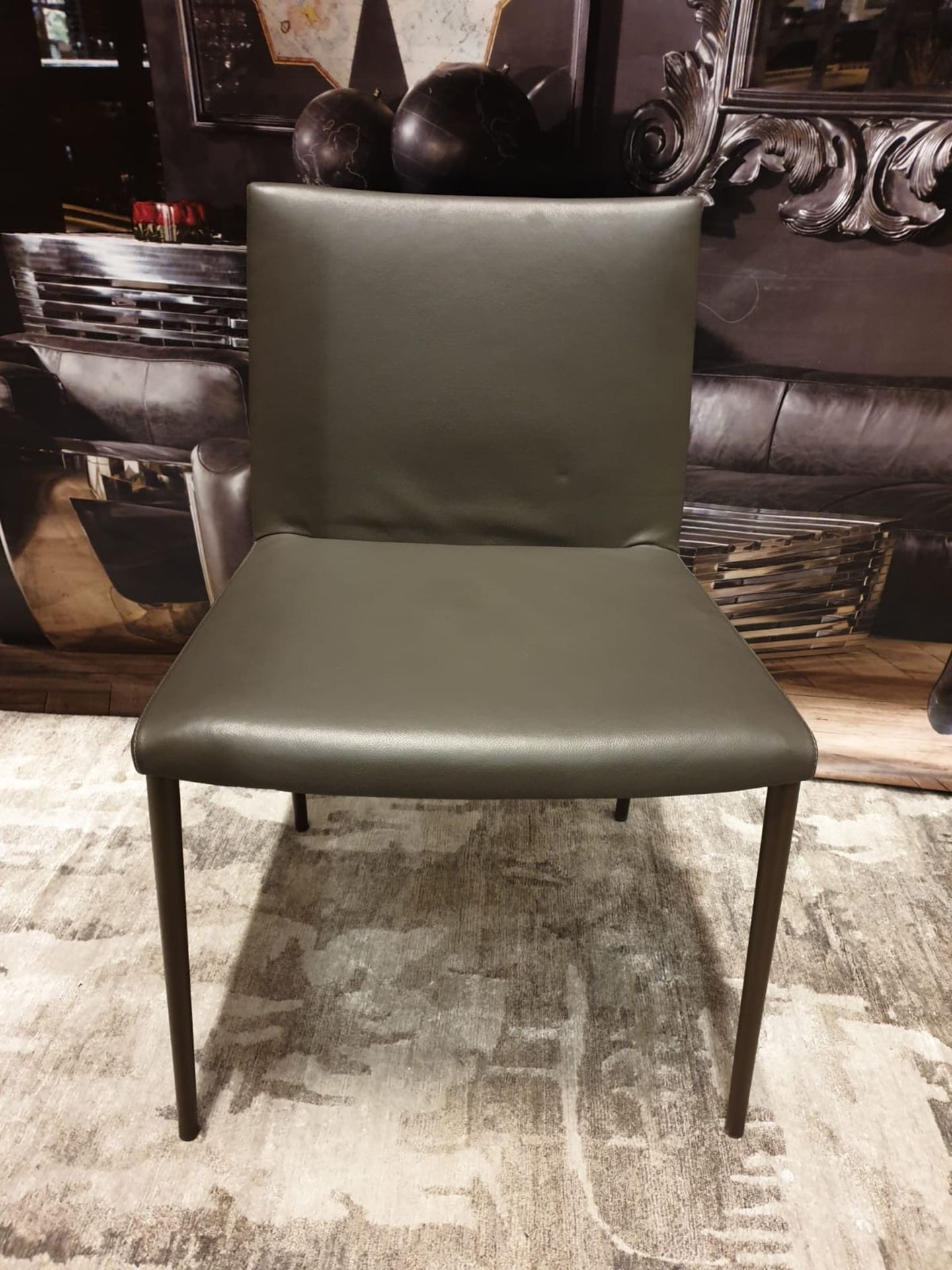 6 X Frag Bella Brown Leather Chair 55 X 44 X 84