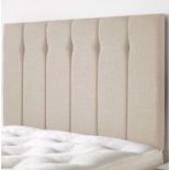 Upholstered Headboard A Classic Headboard Design With Vertical Lines And Handmade Fabric Buttons The