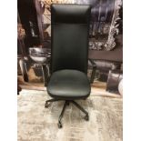 Black Adjustable Operator Swivil Desk Chair 60 X 52 X 135