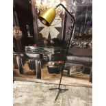 Floor Lamp Black With Brass Shade And Feet. GU10 Bulb Max 30W (40 X 140)
