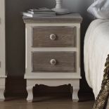 Textured 2 Drawer Bedside Table Contemporary 2 Drawers White Matte Painted Drawer Front's In A Brown