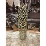 4 X Metal Silver Vases 102cm